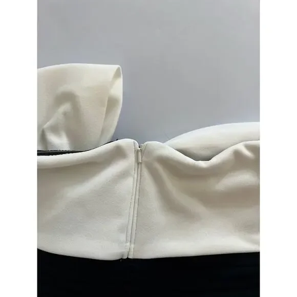 Tadashi Shoji Bow Pleated Crepe Dress Size Medium NWT Cocktail Event Wedding